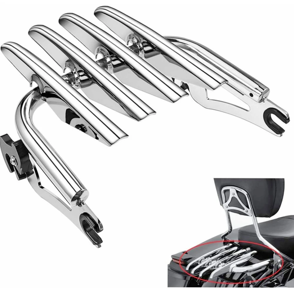 Mounting Luggage Rack Compatible for Harley Touring Street Glide Road King Electra Glide 2009-2021 Chrome Detachable Stealth