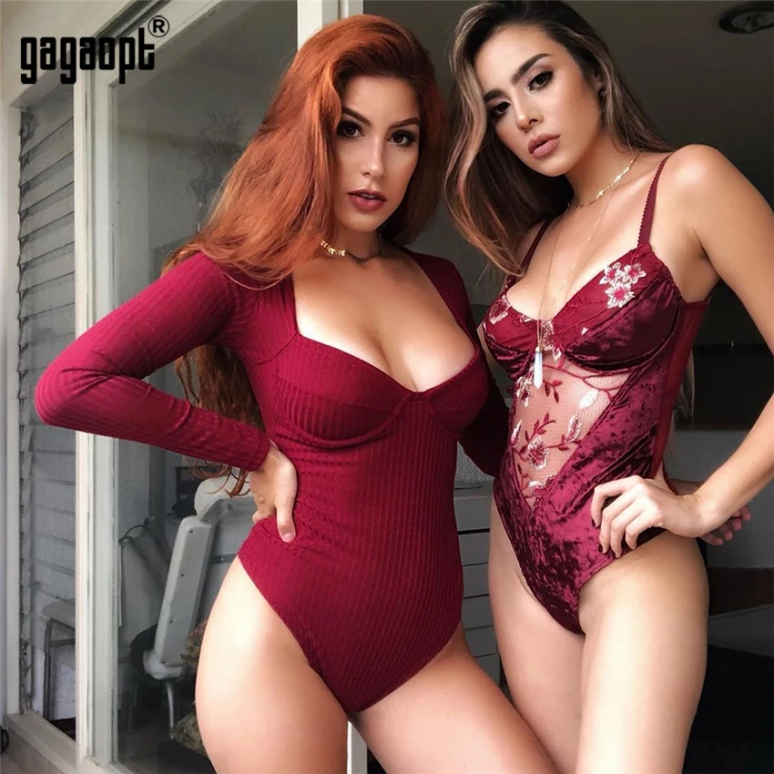 Gagaopt сексуальный кружевной боди с цветочной вышивкой женский комбинезон женский перспективный комбинезон