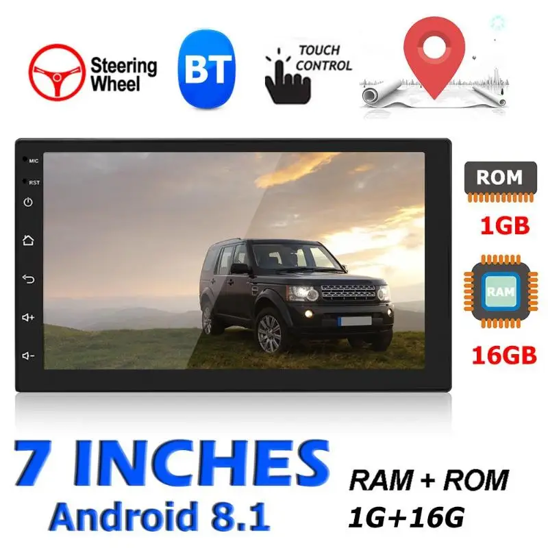 Автомагнитола мультимедийный плеер 7168 2 DIN 7 дюймов Android 8 1 GPS BT 4 0 FM радио MP5 Гб + 16