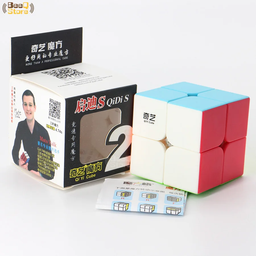 Qidi 2x2 Speed Cube QidiS 2X2X2 50mm Puzzle Professional Magico Cubo Educational Toy Kid 2x2x2 Magic Black Stickerless | Игрушки и хобби