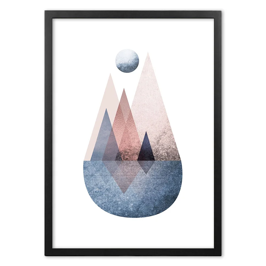 

Современная Геометрическая абстрактная иллюстрация в скандинавском стиле, искусство на стену, бумажная живопись, пейзаж, настенные картин...