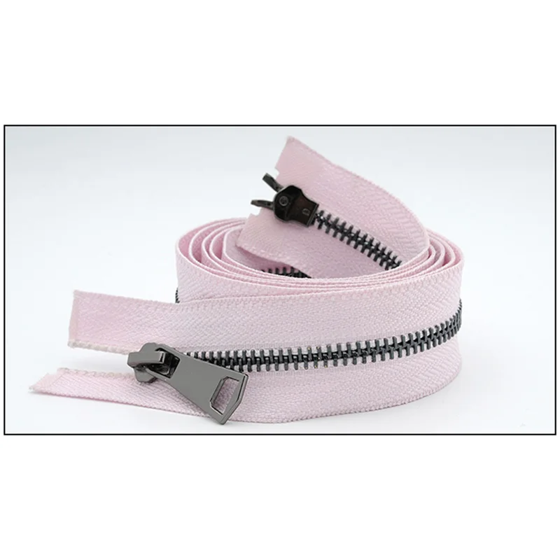 black-pink Meetee 120 см 5# Металлические молнии двойной слайдер открытый конец молнии DIY Швейные Инструменты пуховик пальто одежда портной ремонт аксессуары - Цвет: black-pink