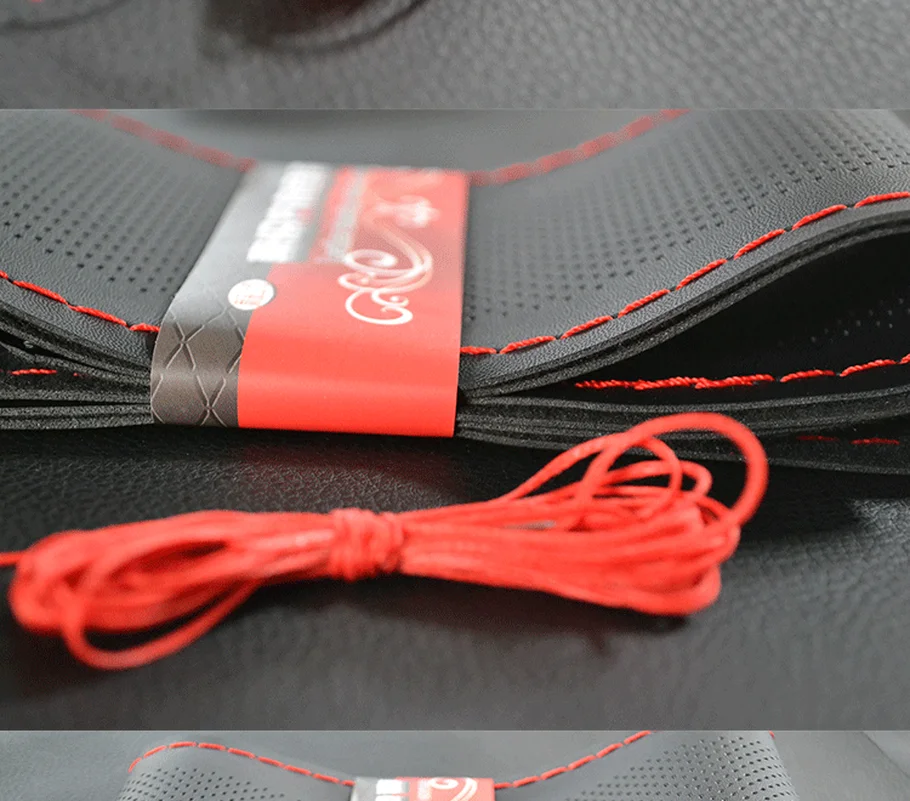 Оплетка для руля автомобиля чехол из искусственной кожи с иглами и ниткой