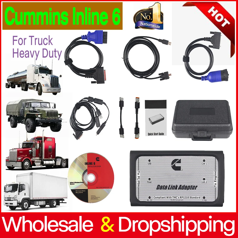 Сверхмощный диагностический инструмент CUMMINS Встроенный адаптер для передачи