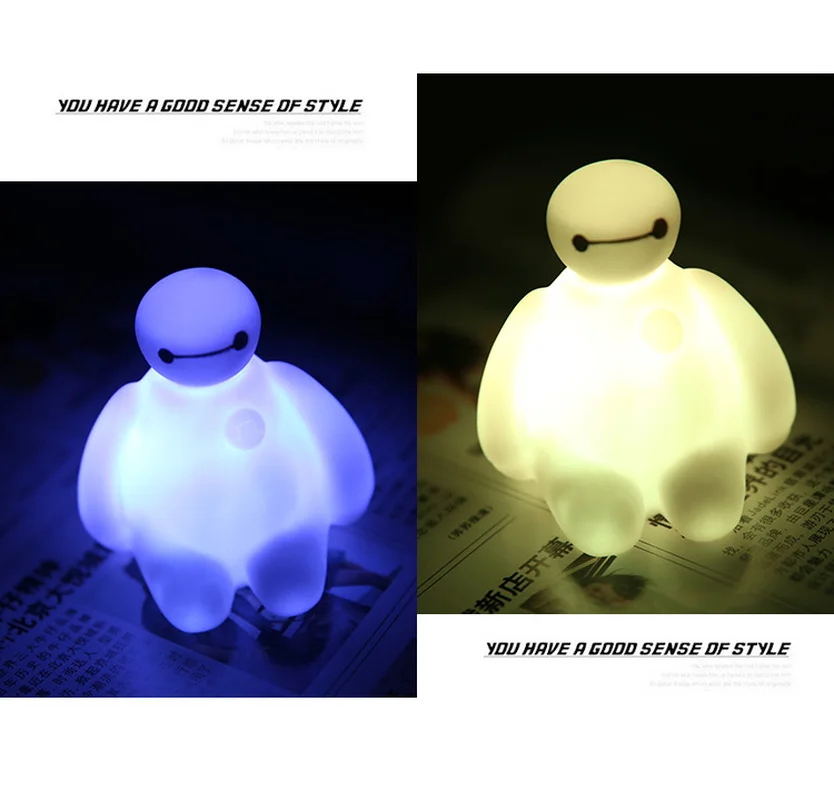 Ночник Big Hero 6 Baymax 7 цветов ночник для спальни украшения стола лампа детский