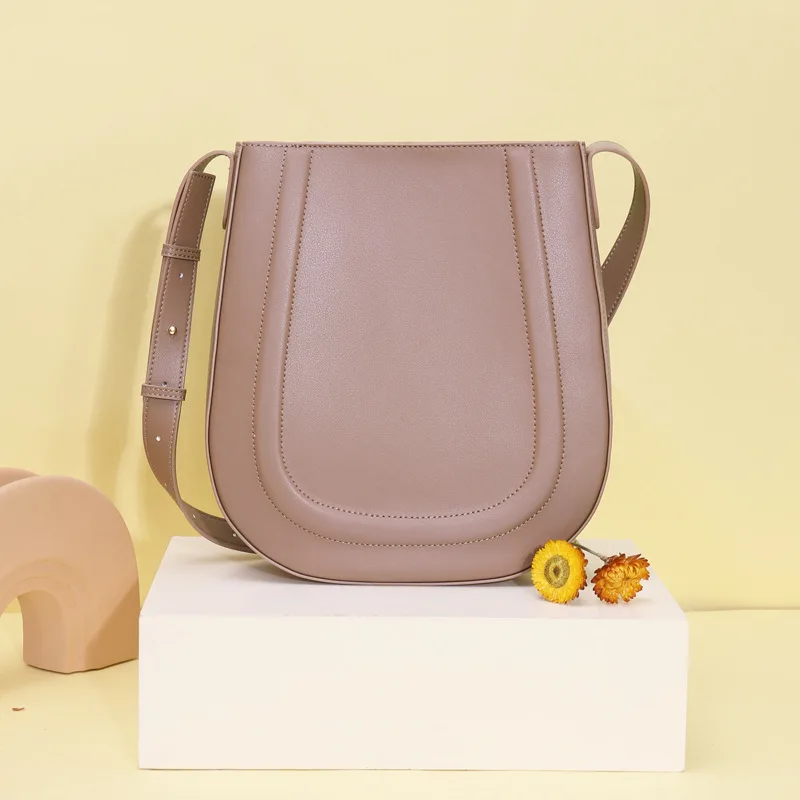 

OUSSON Hot Sale Women Fashion Leisure Large Capacity Shoulder Bag Ladies Soft Leather Commuter Bucket Bag
