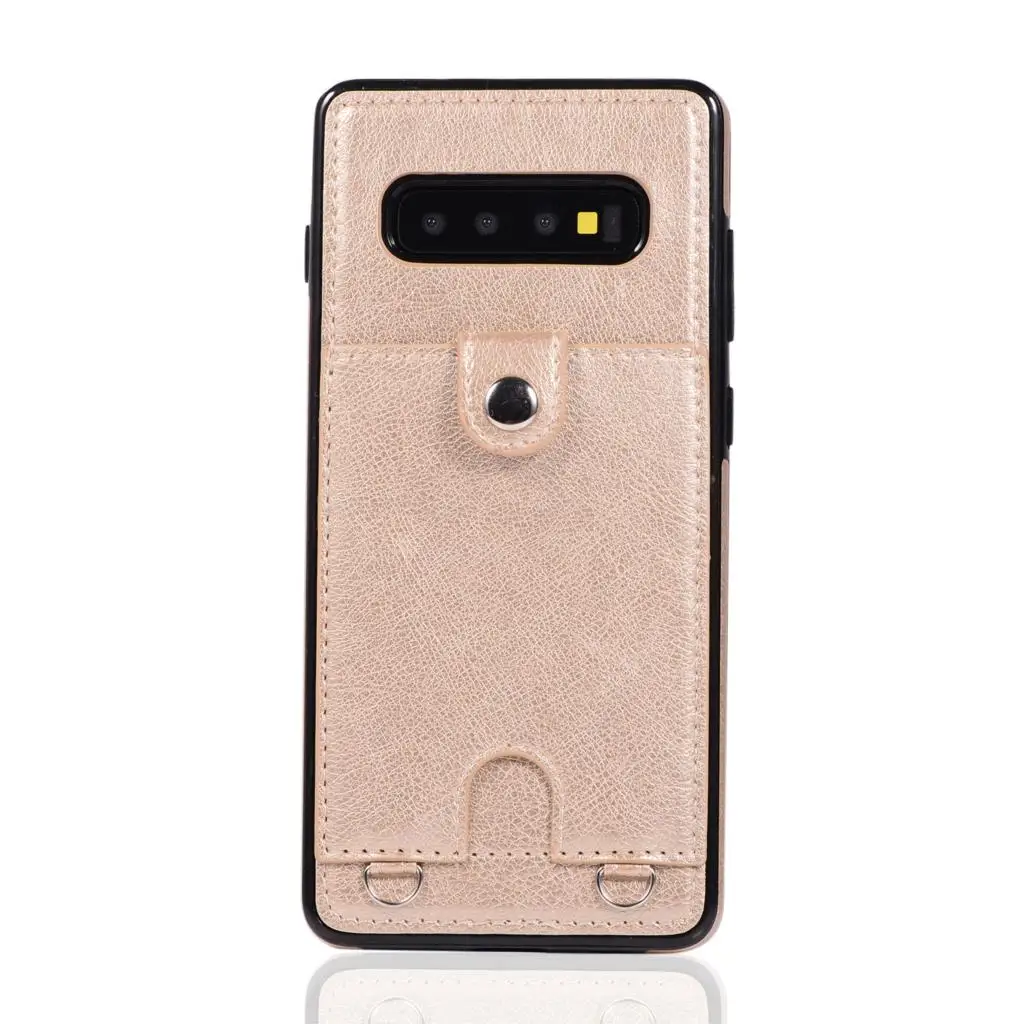 Gold Кошелек с ремешком через плечо чехол для samsung Примечание 10; плюс 10+ 9 8 в стиле ретро из искусственной кожи чехол для samsung S8 S9 S10 плюс S10E S7 edge чехол для телефона - Цвет: Gold