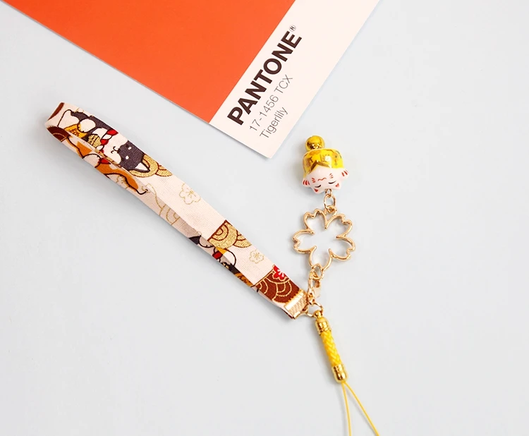 1 шт. ленточный брелок для мобильного телефона с изображением кошки Сакуры и