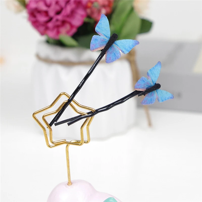 4 шт./компл. модная новинка заколка для волос двухслойная заколка-бабочка