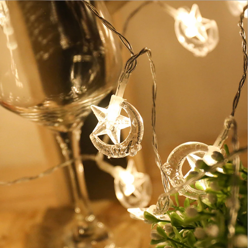 

New Year Christmas Wedding LED String Lights 1.5M 3M 4.5M 6M 10M LED Star Moon Fairy Garland Decor Light USB Powered