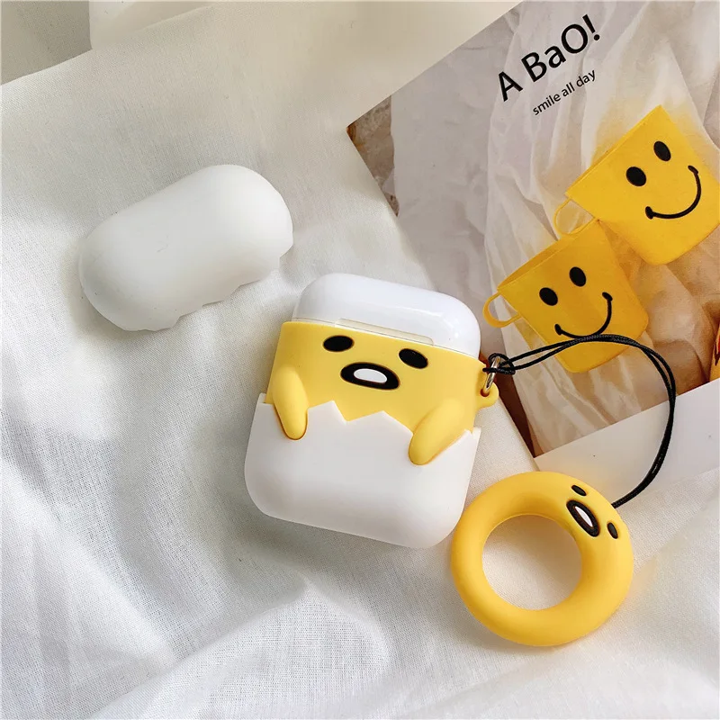 

Cute Silicone Case for AirPods 2 Bluetooth Earphone Case for Apple Airpods Cartoon Protective Cover Luxury 3D Frustrated Chick