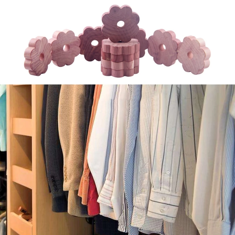 

12pcs Cedar Wood Block Snowflake Piece Wardrobe Natural Insect Repellent Moth