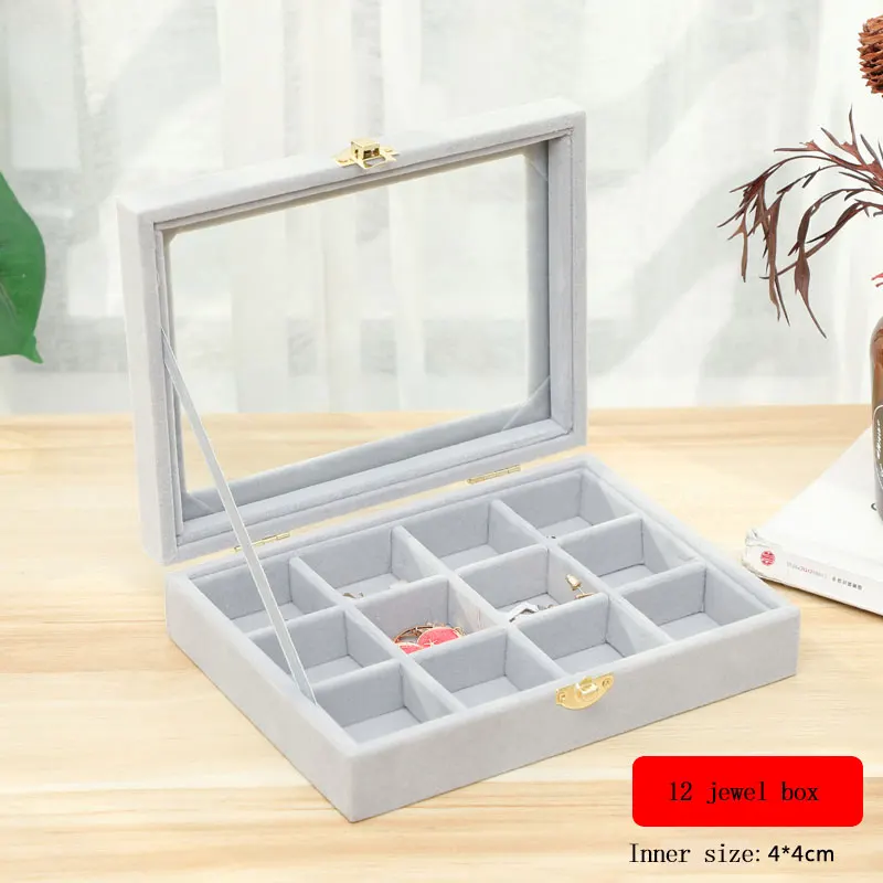 Коробка для хранения 24 шкатулка витрина серьга коробка кольцо Органайзер