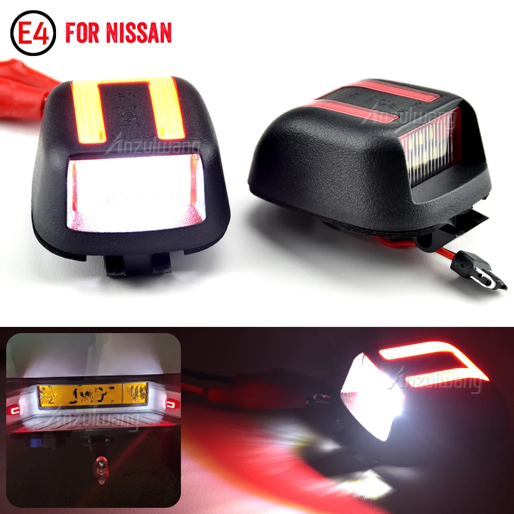 

For Nissan Titan Xterra Armada Frontier Red OLED Neon Tube LED License Plate Light Canbus Rear Tag Lighting Registration Lamp