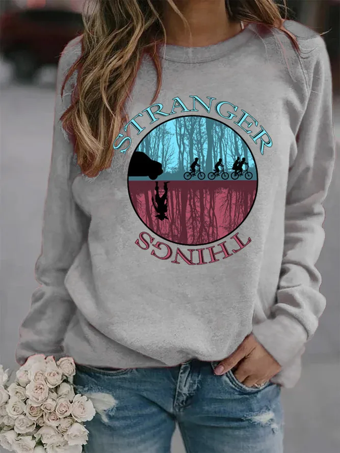 

Stranger Things Printed Hoodies Women Fleece Long Sleeve O Neck Loose Sweatshirt Girls Women Hoodie Pullovers Winter Autumn