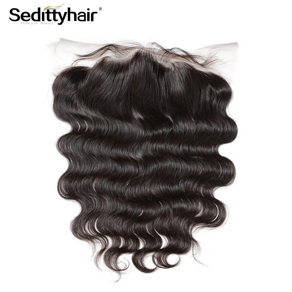 

Seditty hair Brazilian Body Wave Virgin Hair 13x4 Lace Frontal Knots Bleached with Baby hair 100% Human Hair Free Shipping