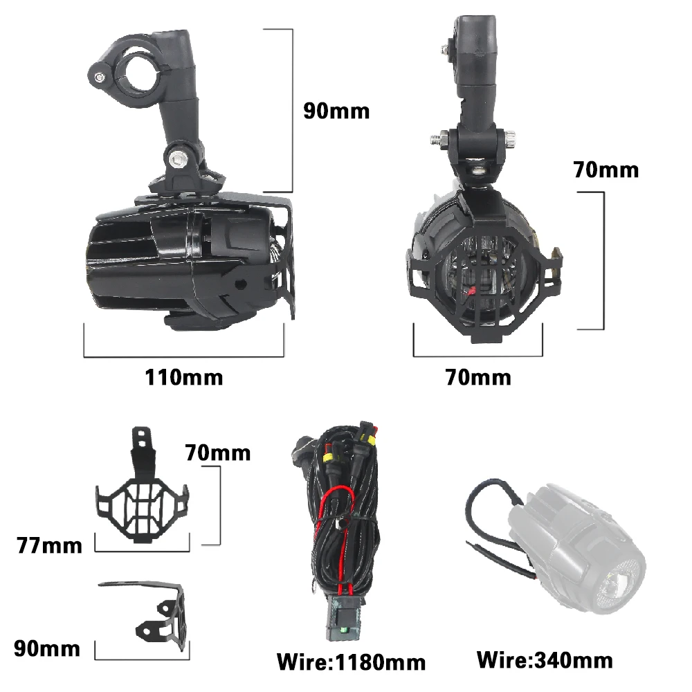 

Universal Motorcycle Fog Light Assembly For BMW R1250GS R1200GS F750GS F850GS G310GS LED Auxiliary 40W Driving Passing Fog Lamp