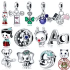 Изысканная бижутерия 100% Plata de ley, Подходит для Pandora, оригинальный браслет, подвеска, изготовление модных ювелирных изделий своими руками для женщин, 925