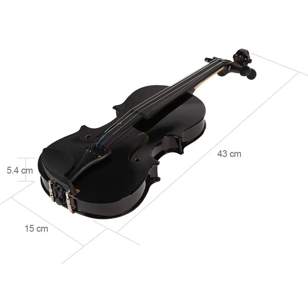 

1/8 Splint Bright Acoustic Violin Basswood Body Back Side Plate Maple Head Fiddle with Rosin Box Case Bow Muffler Kits
