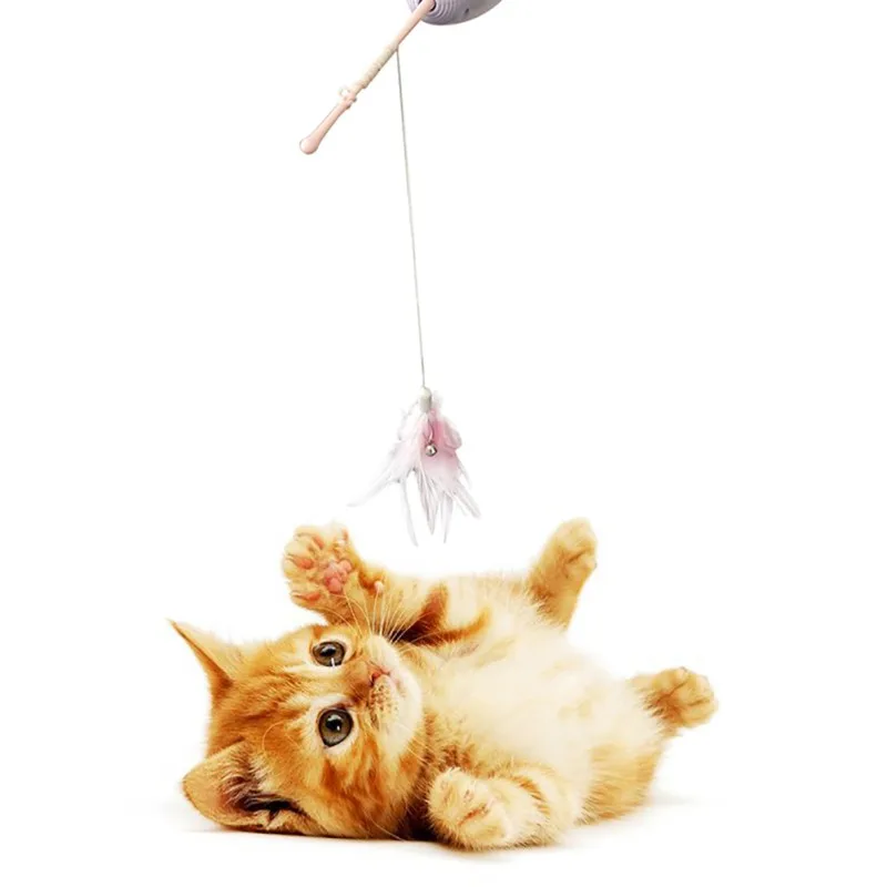 Eco-friendly Cat Teaser Toy Automatic Lifting Lowing Feather Toys Chasing Fox Tail toy Accessories Pro | Дом и сад