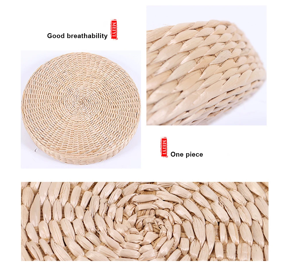 Круглая напольная Подушка-пуф из натуральной соломы 30 х30 см/40 х40 см | Дом и сад