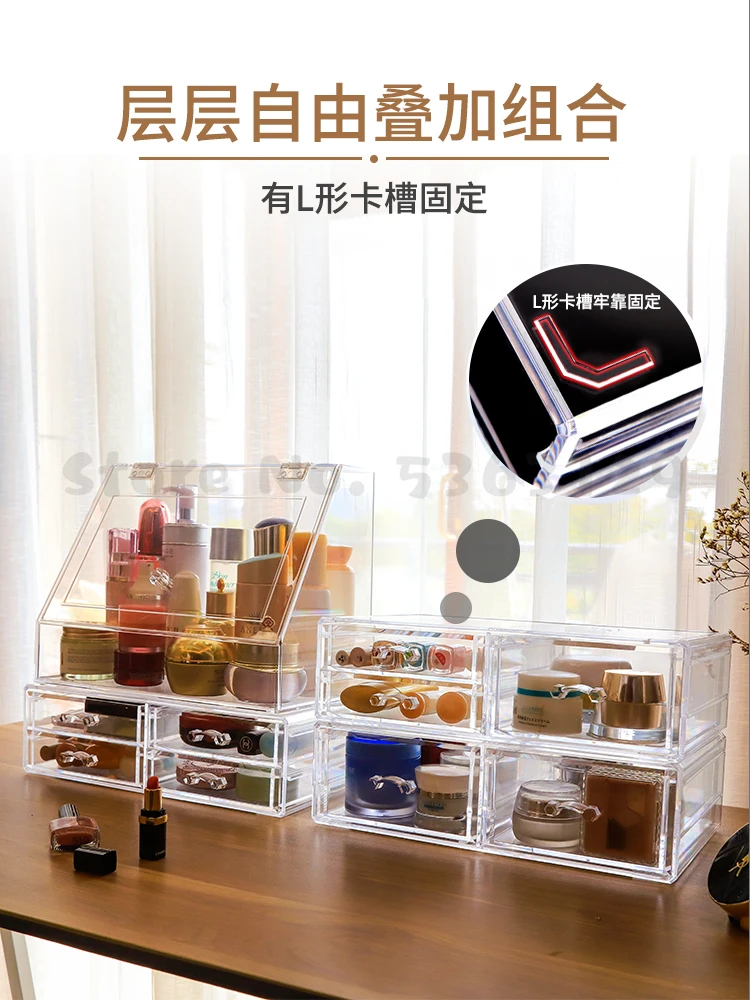 

Clear Acrylic Makeup Storage box Drawers Case Lipstick Cosmetic Storage box Holder Makeup Brush Makeup Organizer Jewelry Storage