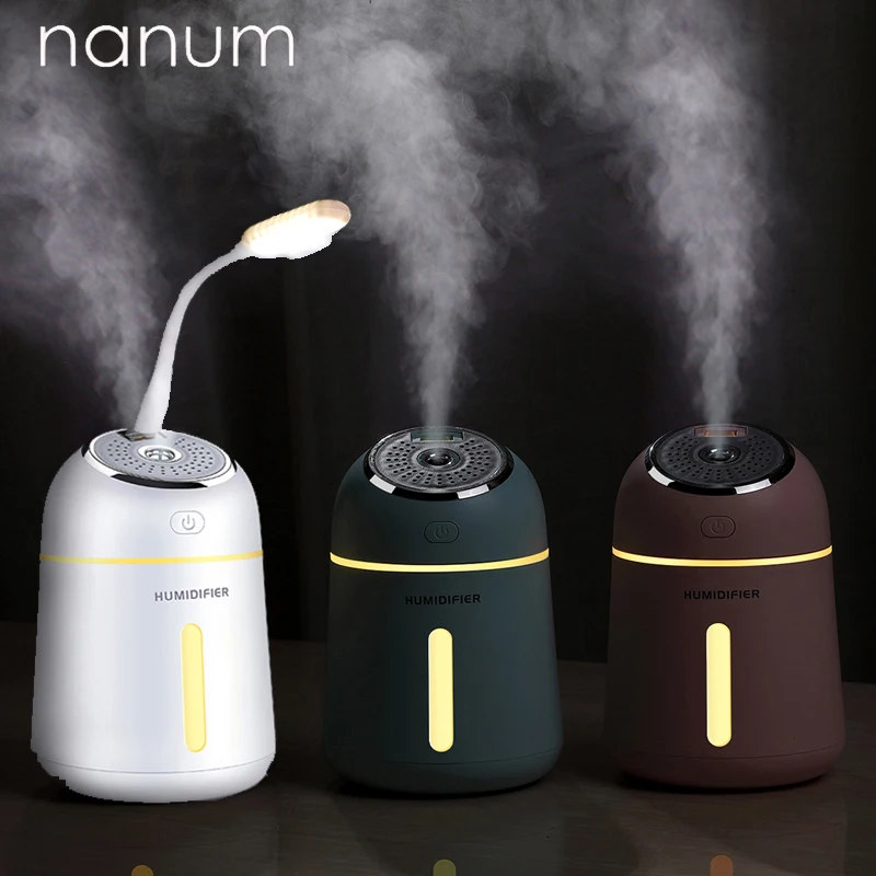 

Car air freshener 3 in 1 small Q Humidifier Ultrasonic Diffuser USB Fan LED Light Mini Humidifiers Air Purifier Mist Maker