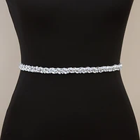 silver diamond belts wedding sashes rhinestone belt jeweled sash wedding dress belt crystal trim applique bridal belt for women