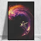 Картина на холсте с космическим серфингом, Картина на холсте, скандинавские настенные картины, принты и плакаты для декора гостиной