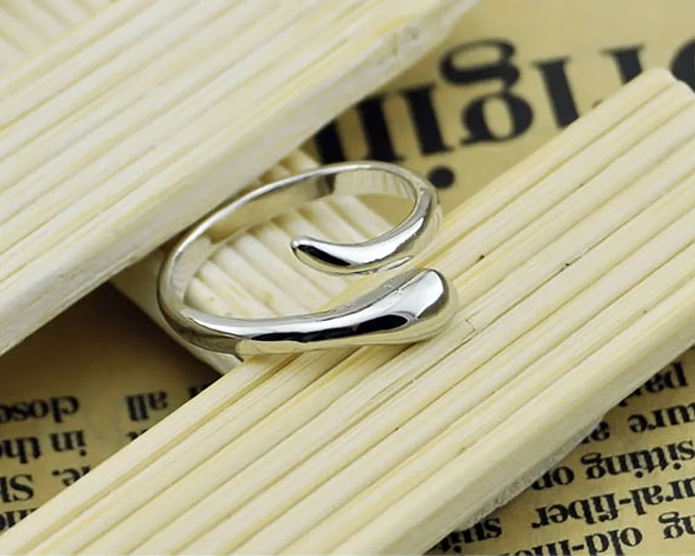 Женское кольцо в виде капли воды серебро 925 пробы | Украшения и аксессуары