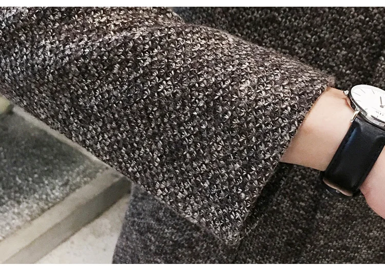 

2019 winter self-cultivation in the long Trench men , coat wild it windbreaker, Christmas men gifts, solid color Wool coat male