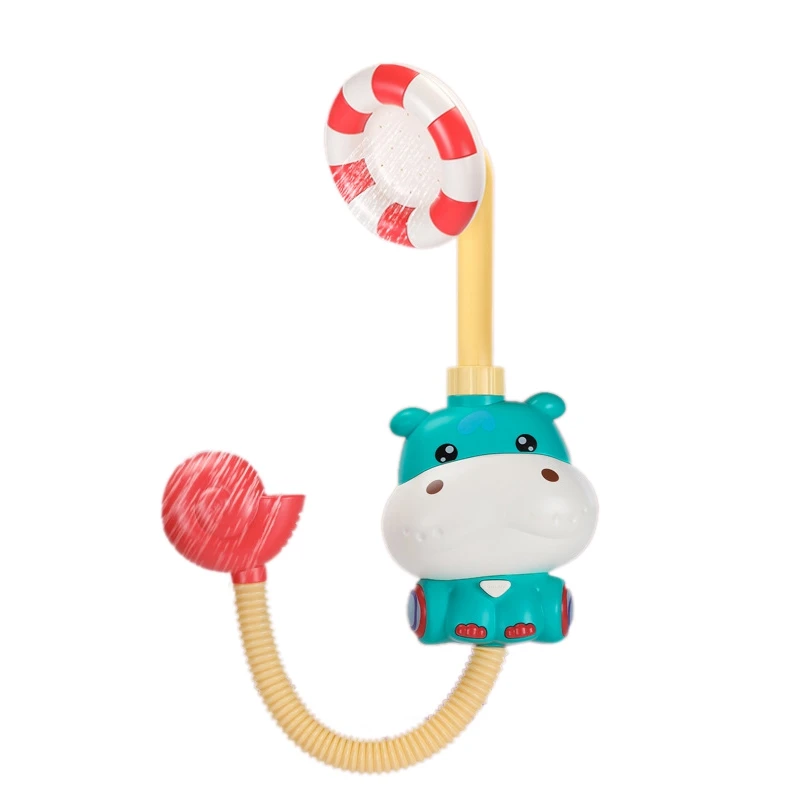 

Electric Shower Bathing Hippo Toy Baby Bath Toys Cartoon Hippo Electric Shower Head for Children Parent-Child Toys