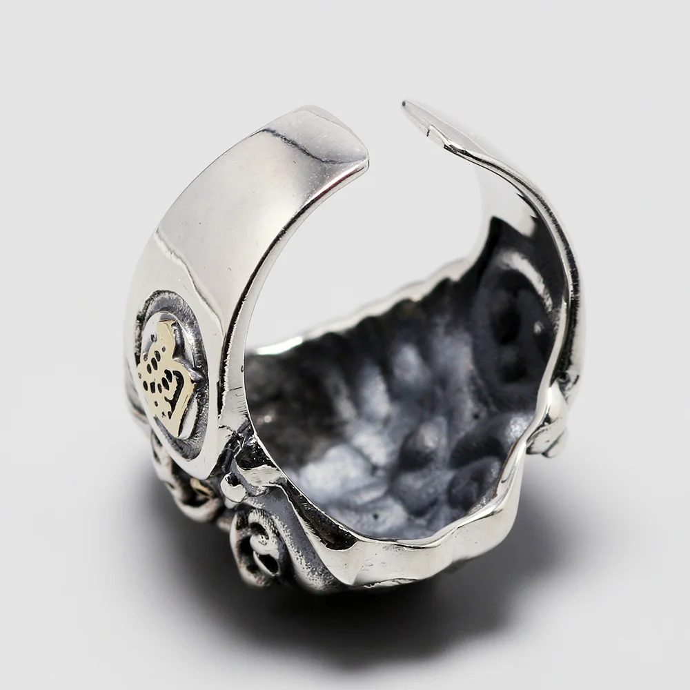 Подлинные 925 пробы серебряные ювелирные изделия тяжелые мужские кольца Будды с