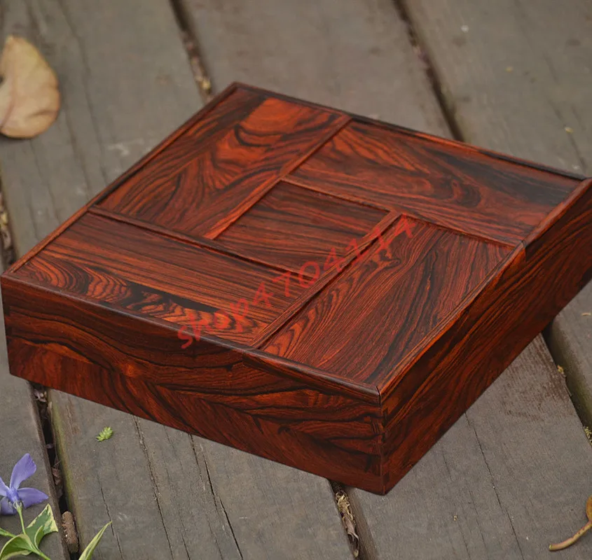Natural solid wood hand-carved red sandalwood pickup box exquisite handicraft decorations and gifts | Дом и сад