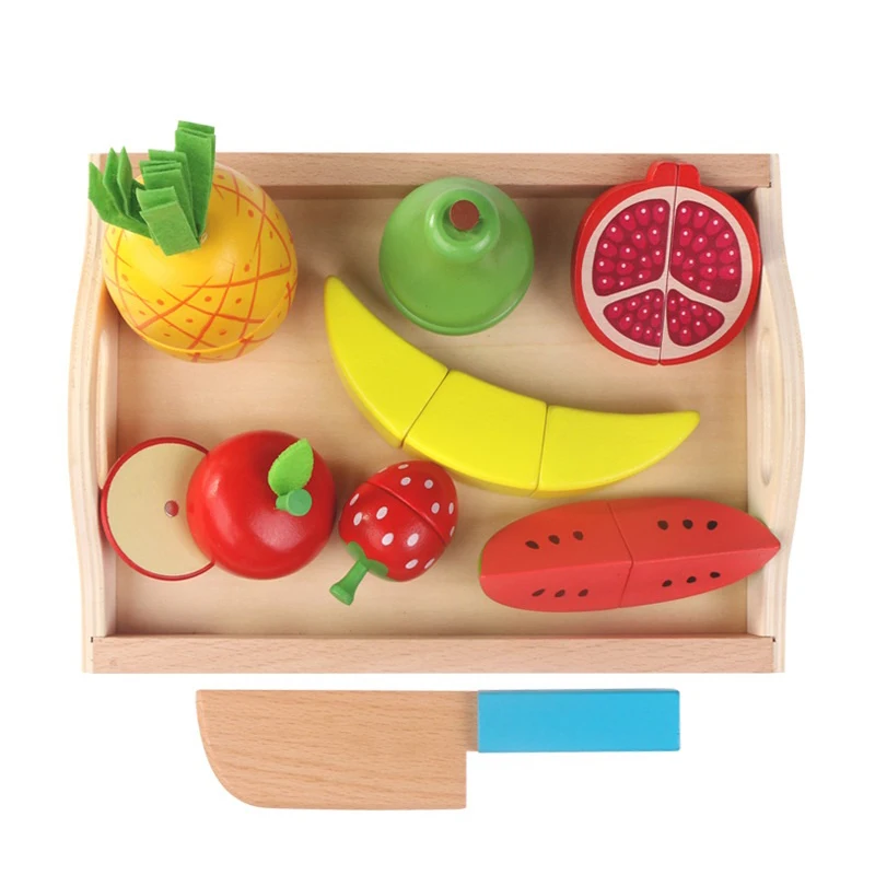 

9-10 Pieces Plastic House Cutting Toy Fruit And Vegetable Simulation Food Kitchen Pretend Play Dessert Set Toys For Baby Kids