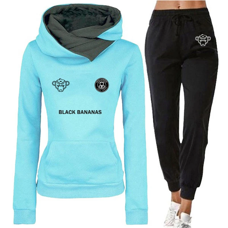 

Fashion Women's Sportswear Two-Piece Suit Women's Brand High Neck Hoodie And Sweatpants Suit Women's Jogger Suit Sets