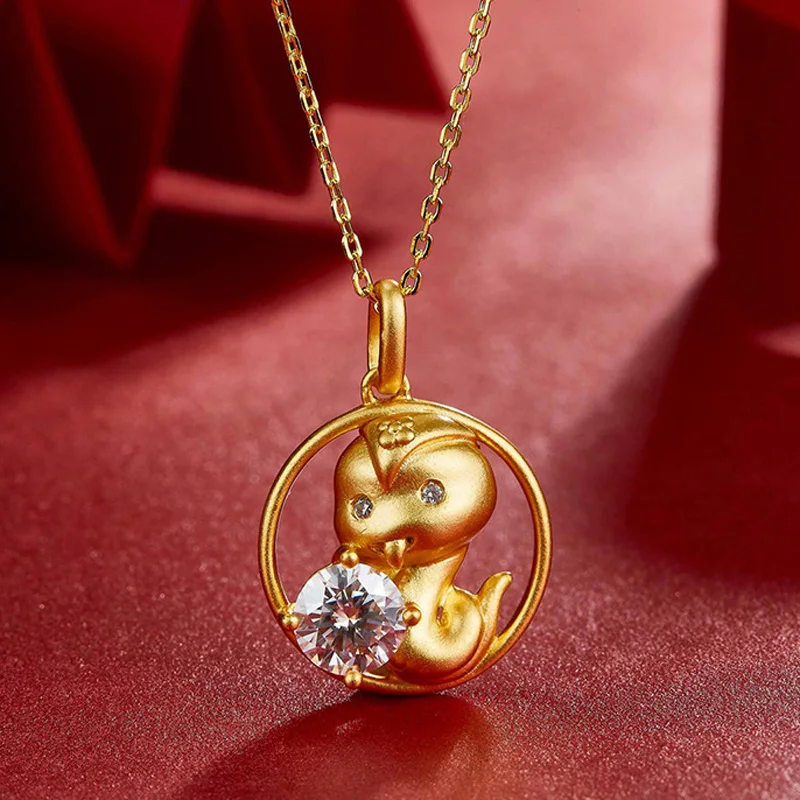 COSYA китайский гороскоп змея настоящее 1 карат D Муассанит кулон ожерелье 100% 925