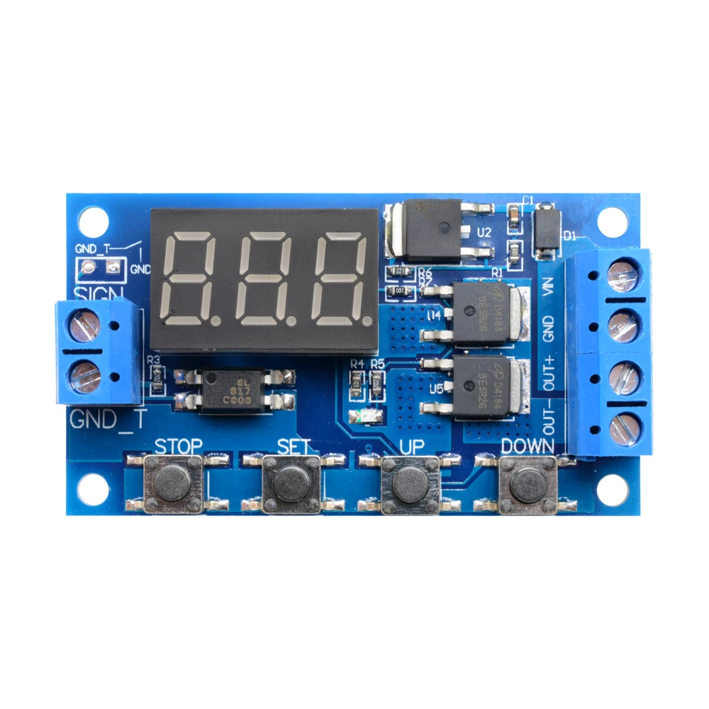 DC 12V 24V Время задержки, релейный коммутационный модуль, триггер цикл монтажная плата двойной МОП-трубка Управление таймер реле постоянного тока мотор светодиодный светильник Micro - Габаритные размеры: Type1