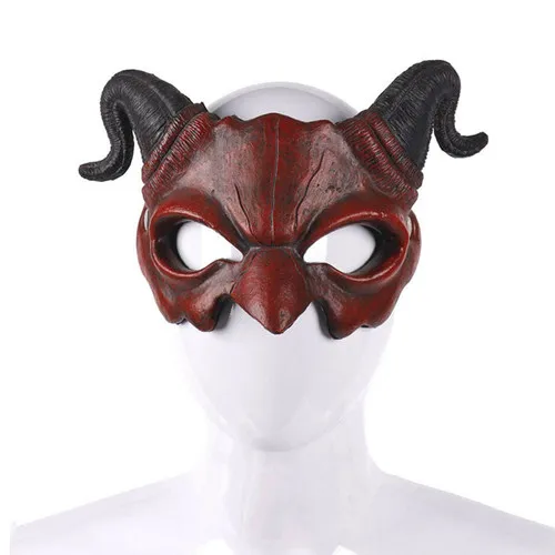 Красный GNHYLL Mascaras Para Diwali Masker Carnaval Demon Maske латекс Трансвестит ужасный Монстр Волдеморт маска дьявола - Цвет: Красный