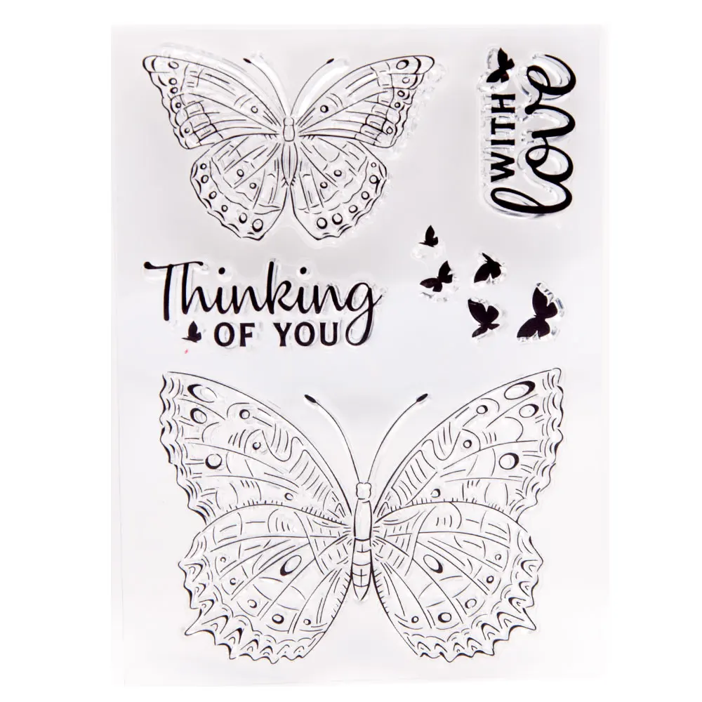 

YINISE Silicone Clear Stamps CUTTING DIES For Scrapbooking BUTTERFLYSTENCIL DIY PAPER Album Cards MAKING CRAFT RUBBER Stamp MOLD