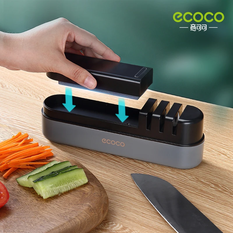 ecoco sharpener household quick sharpener whetstone stick sharpening kitchen knife kitchen gadget sharpener 4 stage type free global shipping