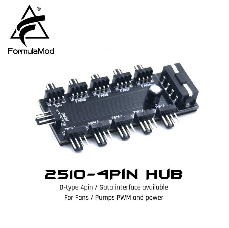 FormulaMod Fm PWMHub 4N 2510 4P концентратор Sata/D typ4Pin интерфейс для вентиляторов/насосов ШИМ и