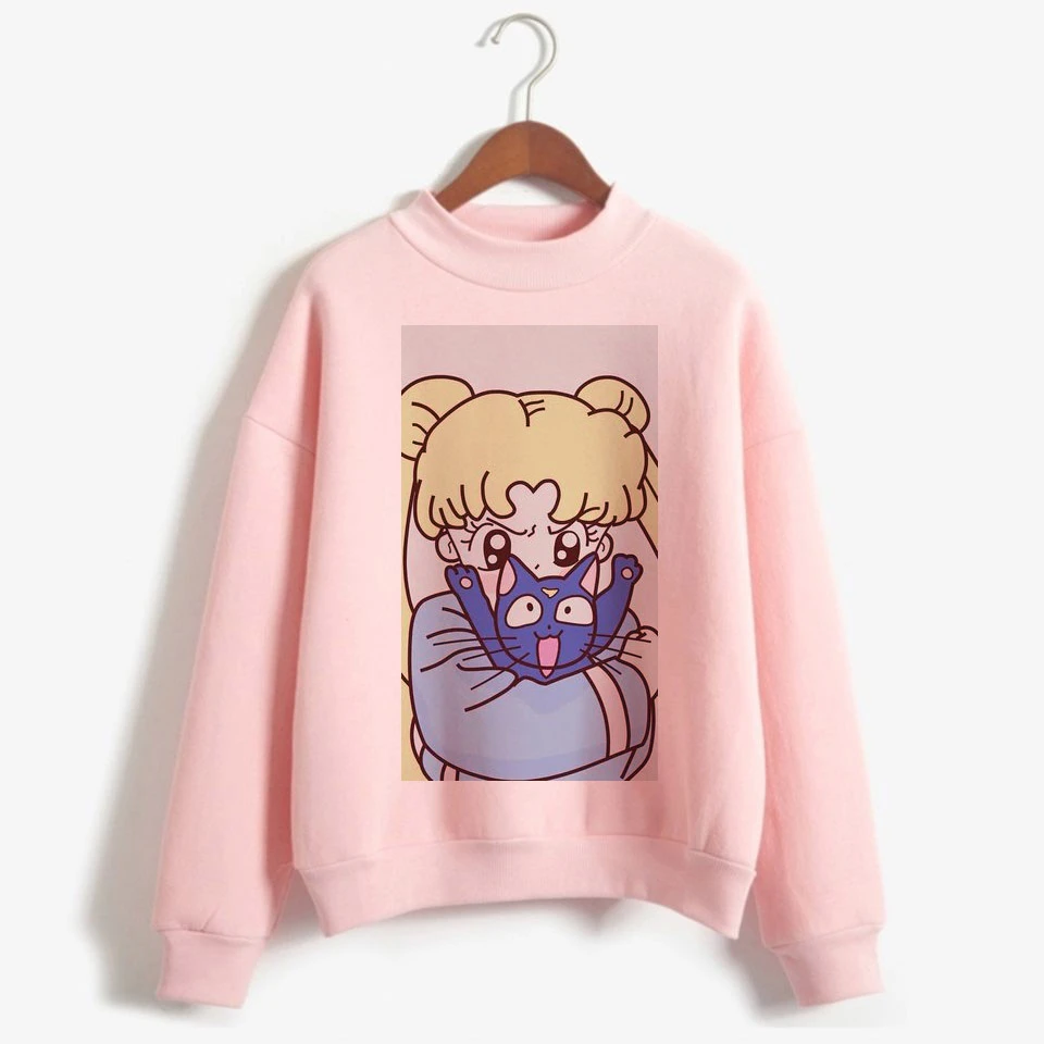 Сейлор Мун каваи Harajuku толстовки для женщин осень зима теплый мультфильм 90s толстовки Ullzang корейский стиль толстовка женская - Цвет: 1015