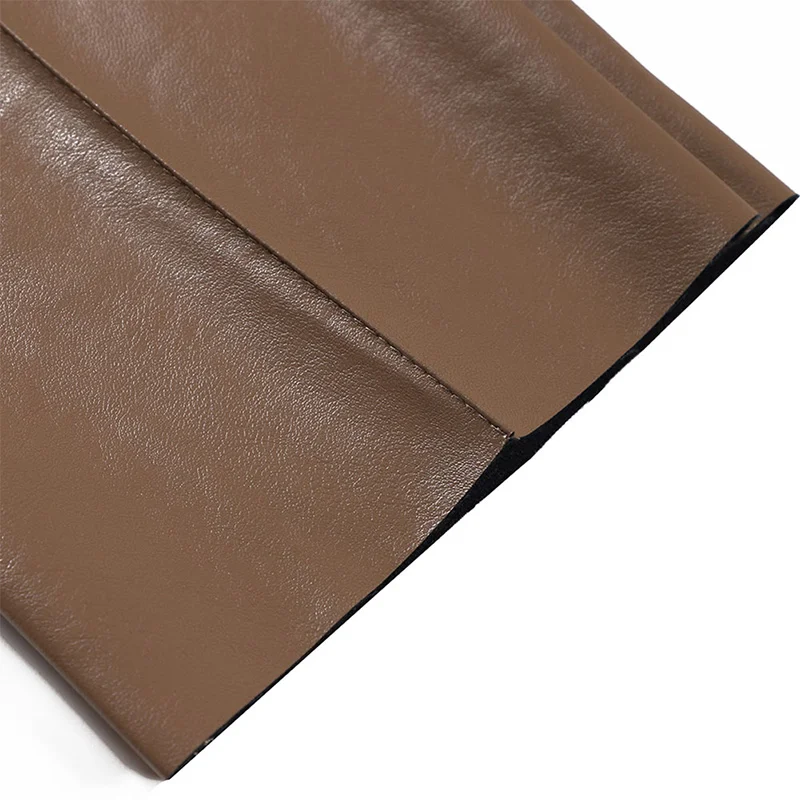 Autumn Faux PU Leather Pants Women With Belt High Waisted Wide Leg Anke-length Women's Trousers Winter NEW Fashion Clothes