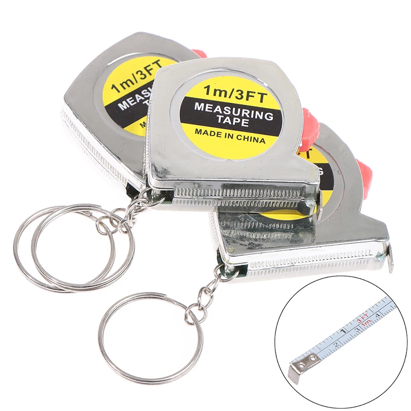 

1M/3ft Retractable Stainless Steel Pocket Measuring Ruler Tape Measure Keychain