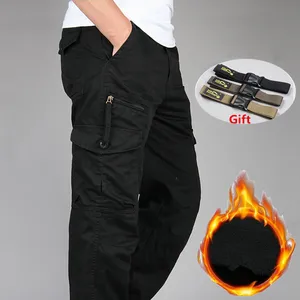 Зимние плотные флисовые брюки-карго, мужские двухслойные военные камуфляжные тактические брюки, повседневные теплые брюки размера плюс 3XL