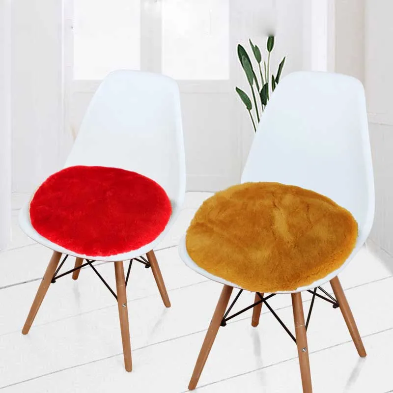 Круглая подставка из искусственной шерсти для стула однотонная сиденья матрас стула|Подушка| |