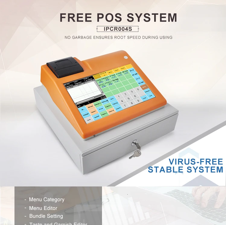 IssyzonePOS бесплатное программное обеспечение все в одном POS машина кассовый аппарат сенсорный экран с денежным ящиком термопринтер сканер штрих-кода