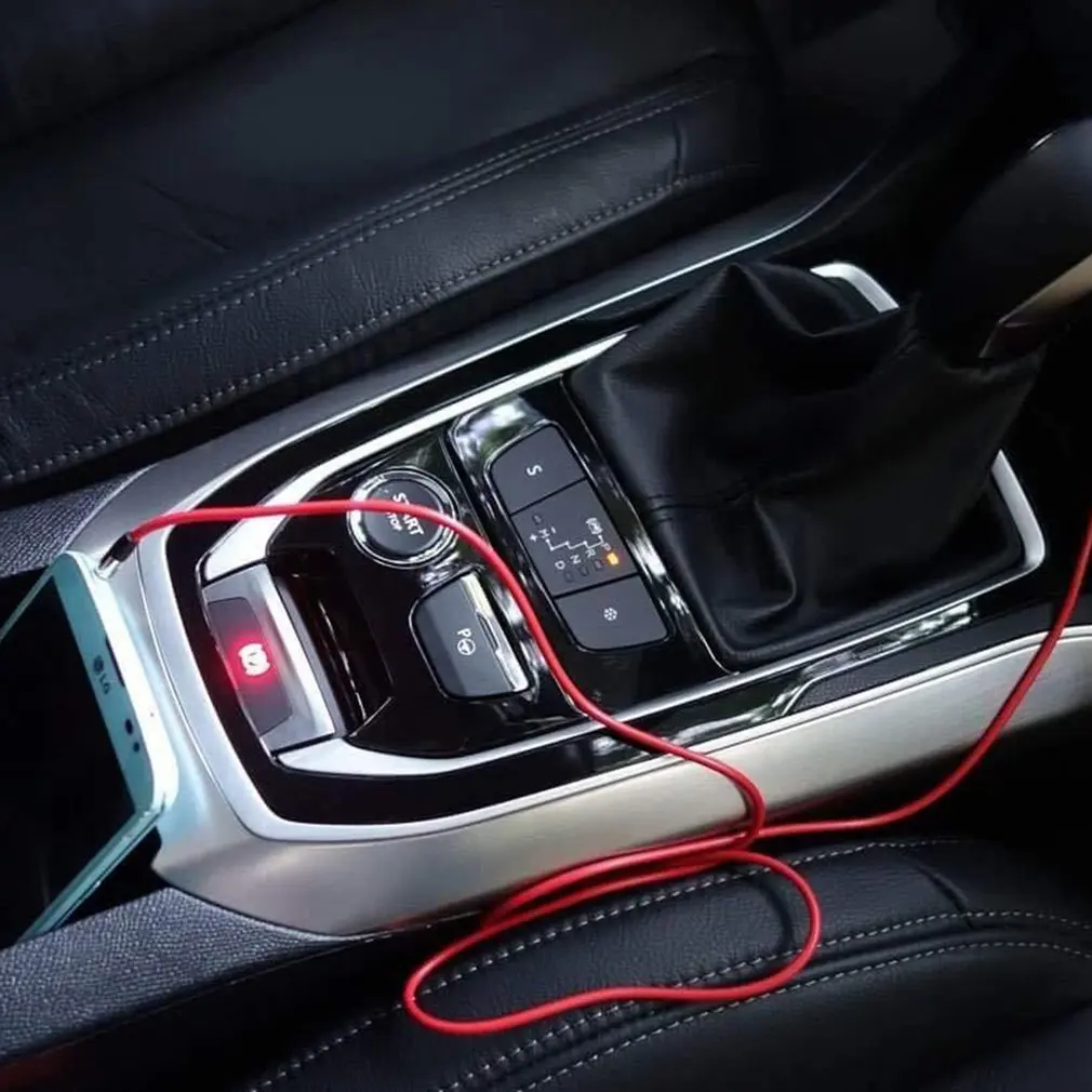 

3.5mm Male to 3.5mm Male Aux Cable Cord Car Audio Headphone Jack Red 3FT Cord