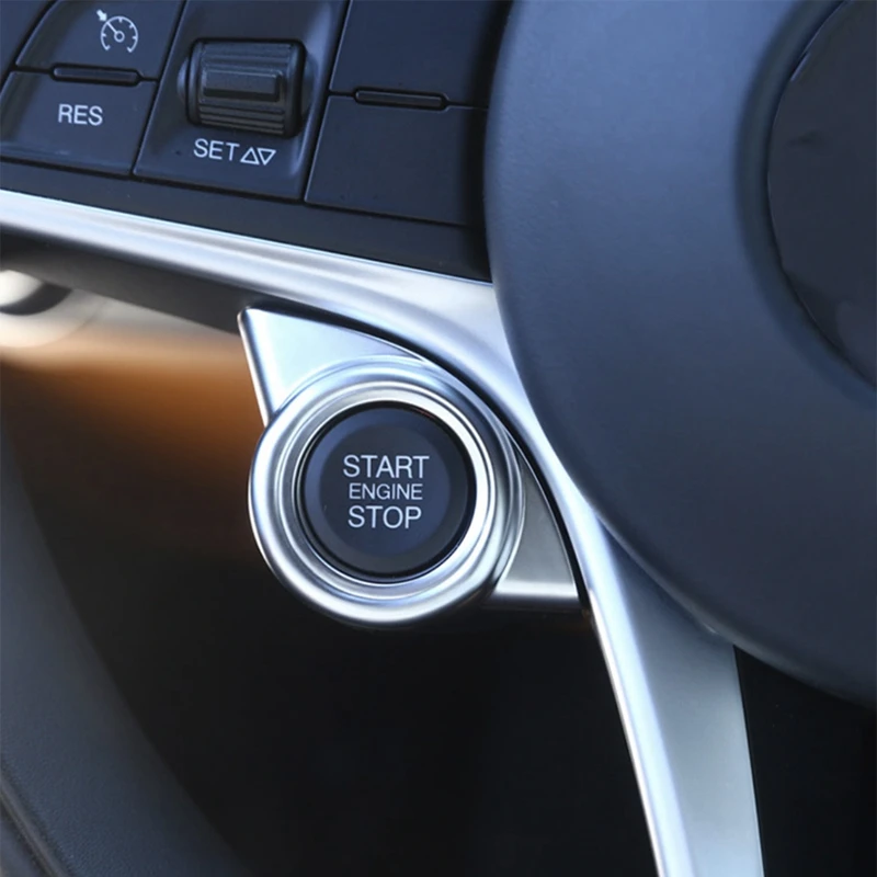 Кнопка запуска и остановки двигателя каркас кольцо для ключей обшивка Alfa Romeo Giulia